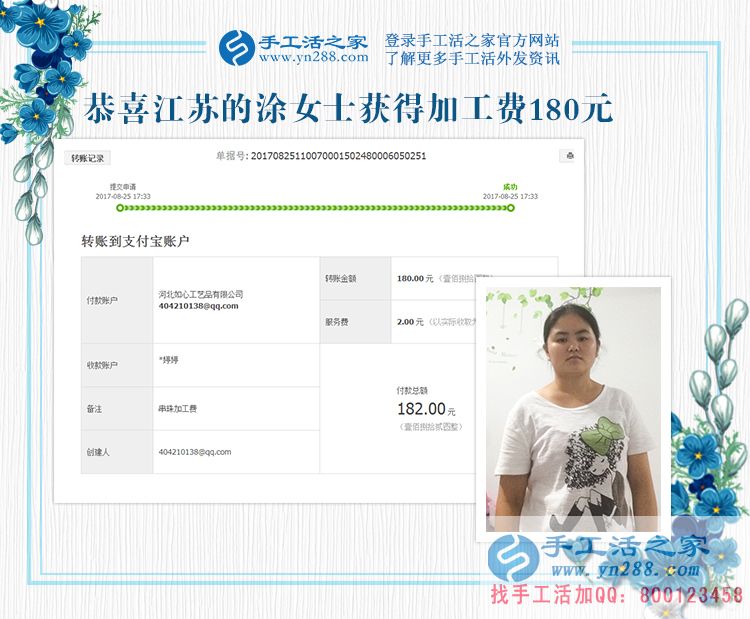 店里的租金有了，江苏的涂女士用手工活兼职赚钱真不少(图1)